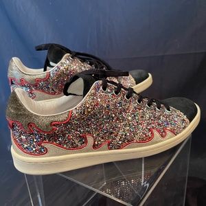 Isabel Marant Glitter Flame Sneakers Size 10 NWT